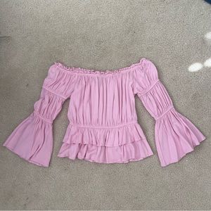 Forever 21 Ruffle Flounce-Hem Off the Shoulder Top
